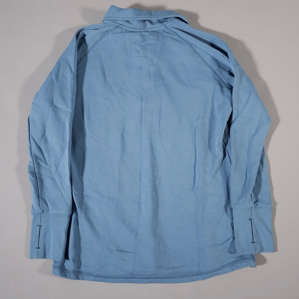 Free Fly Bamboo Fleece Pullover Mens Medium Blue Snap Neck Long Sleeve Top - Picture 6 of 6